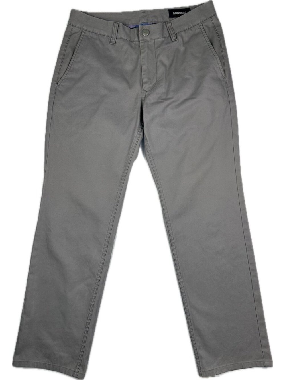 Bonobos Mens Pants Grey Chino Slim Straight 100% Cotton 29x27